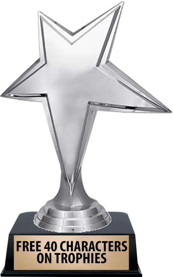 6"TROPHY ON BLACK CONTEMP BASE