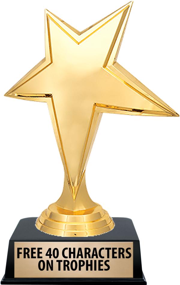 6"TROPHY ON BLACK CONTEMP BASE