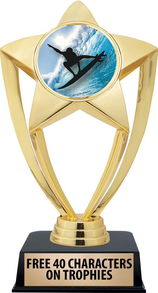 6"TROPHY ON BLACK CONTEMP BASE