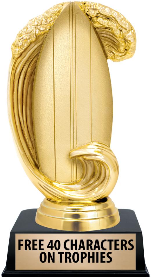 6"TROPHY ON BLACK CONTEMP BASE