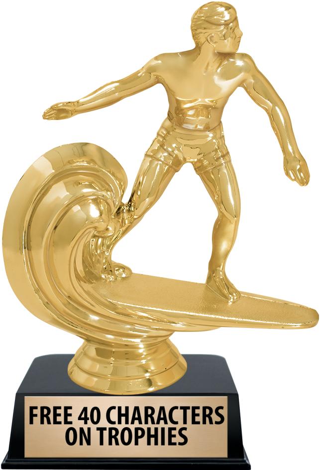 6"TROPHY ON BLACK CONTEMP BASE