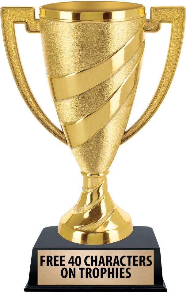 6"TROPHY ON BLACK CONTEMP BASE