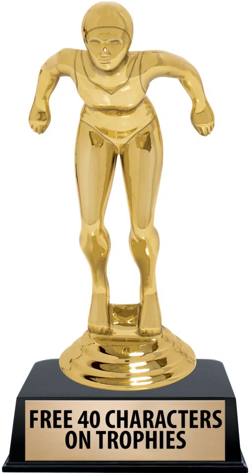 6"TROPHY ON BLACK CONTEMP BASE