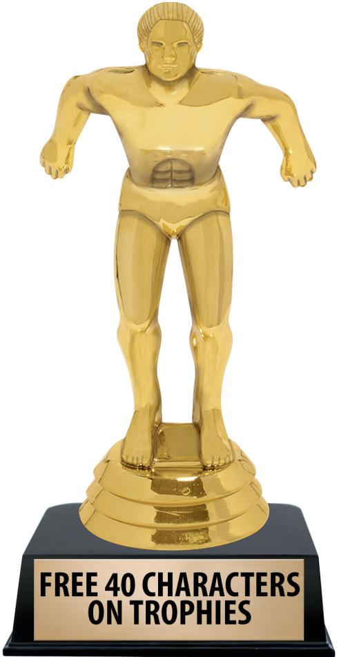 6"TROPHY ON BLACK CONTEMP BASE