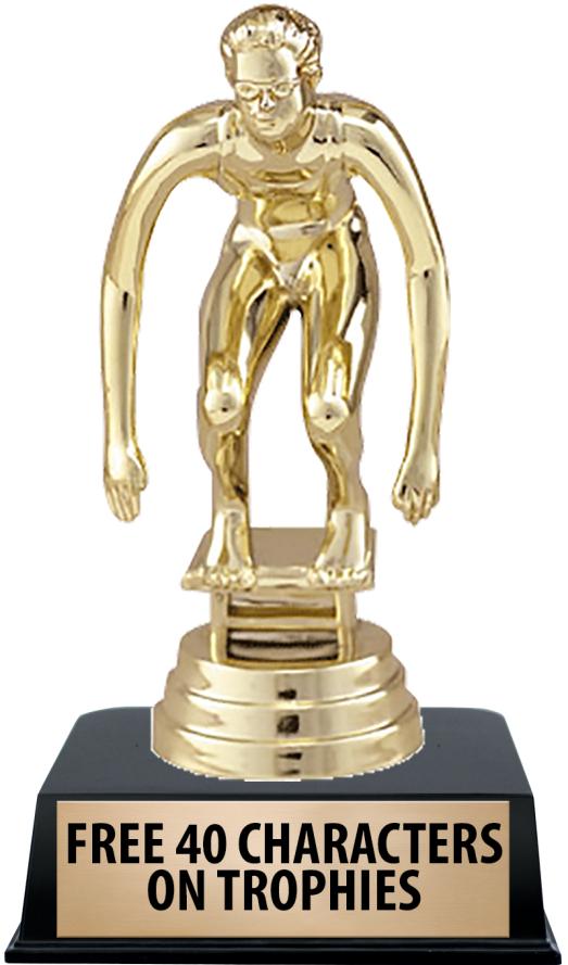 6"TROPHY ON BLACK CONTEMP BASE
