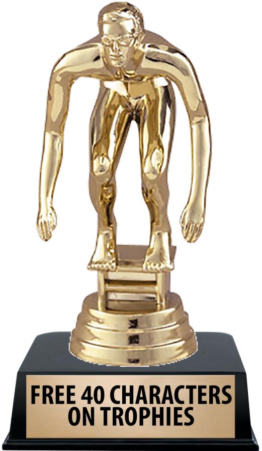 6"TROPHY ON BLACK CONTEMP BASE