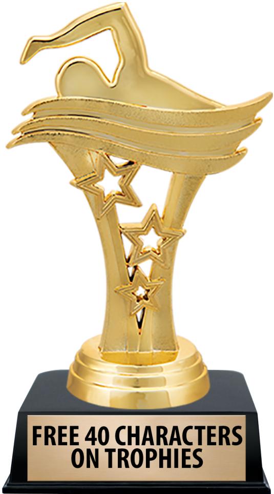 6"TROPHY ON BLACK CONTEMP BASE