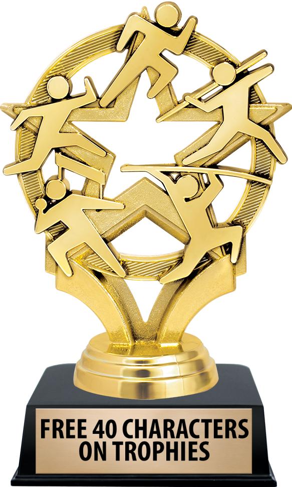 6"TROPHY ON BLACK CONTEMP BASE