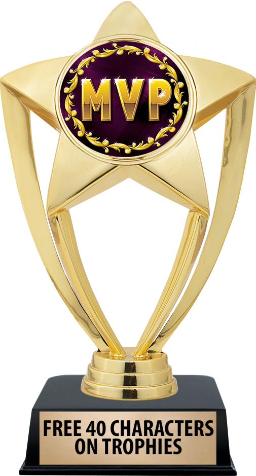 6"TROPHY ON BLACK CONTEMP BASE