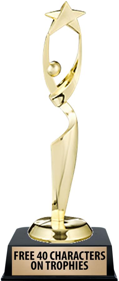 6"TROPHY ON BLACK CONTEMP BASE