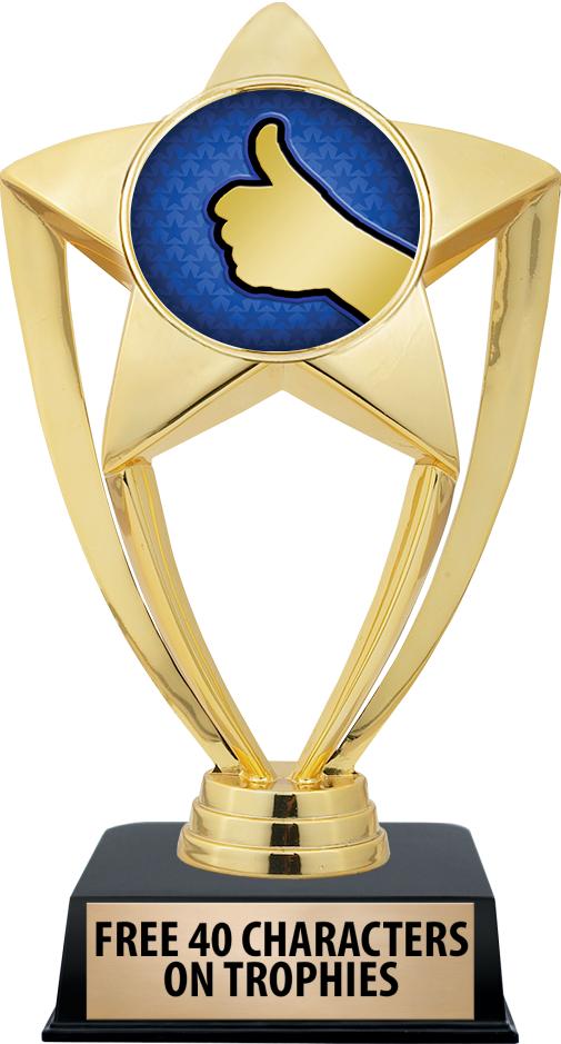 6"TROPHY ON BLACK CONTEMP BASE