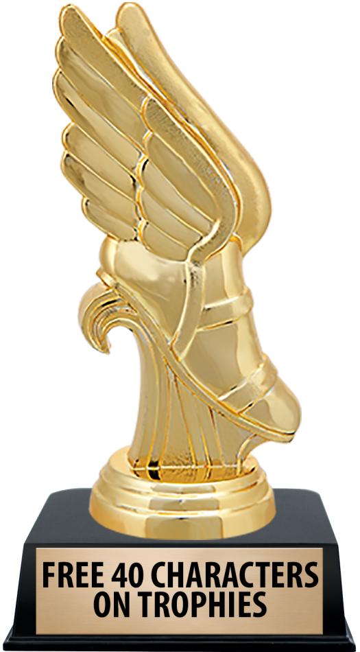 6"TROPHY ON BLACK CONTEMP BASE