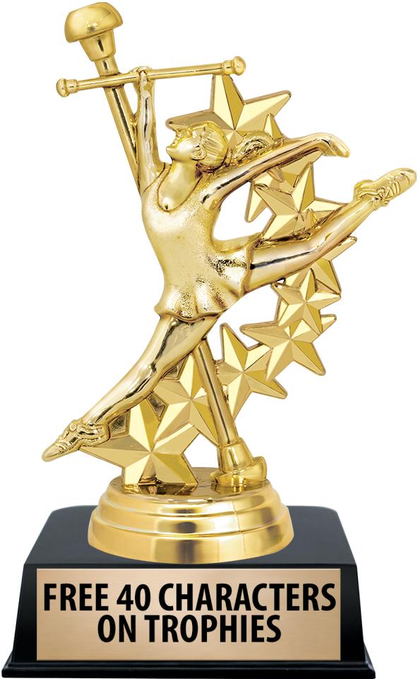 6"TROPHY ON BLACK CONTEMP BASE