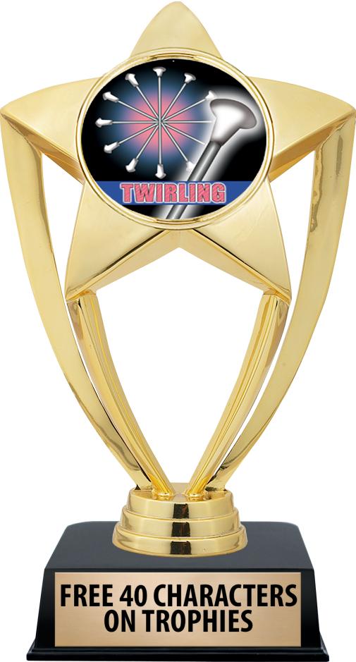 6"TROPHY ON BLACK CONTEMP BASE