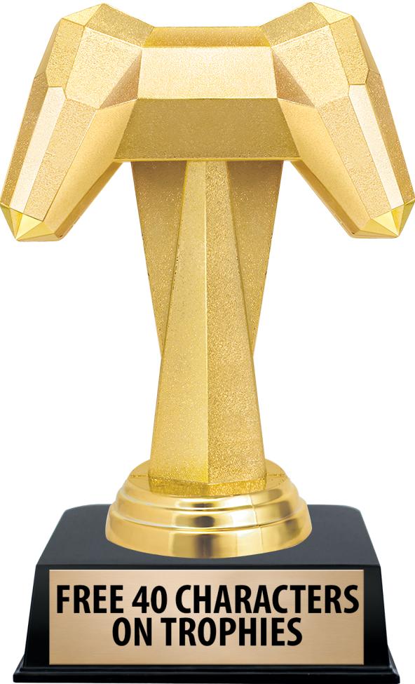 6"TROPHY ON BLACK CONTEMP BASE