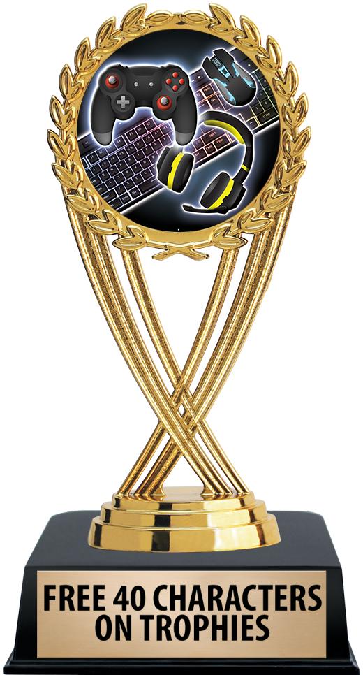 6"TROPHY ON BLACK CONTEMP BASE