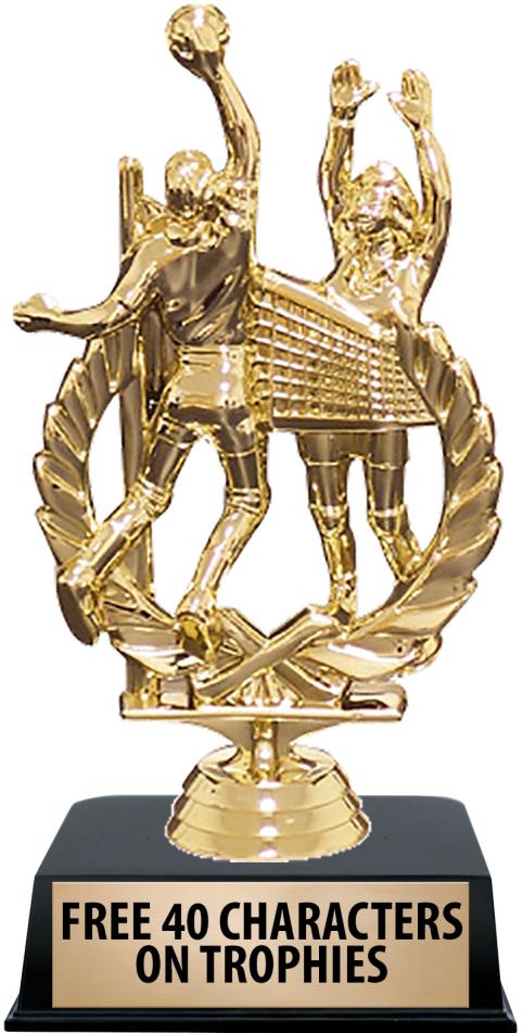 6"TROPHY ON BLACK CONTEMP BASE