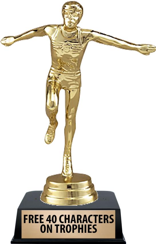 6"TROPHY ON BLACK CONTEMP BASE