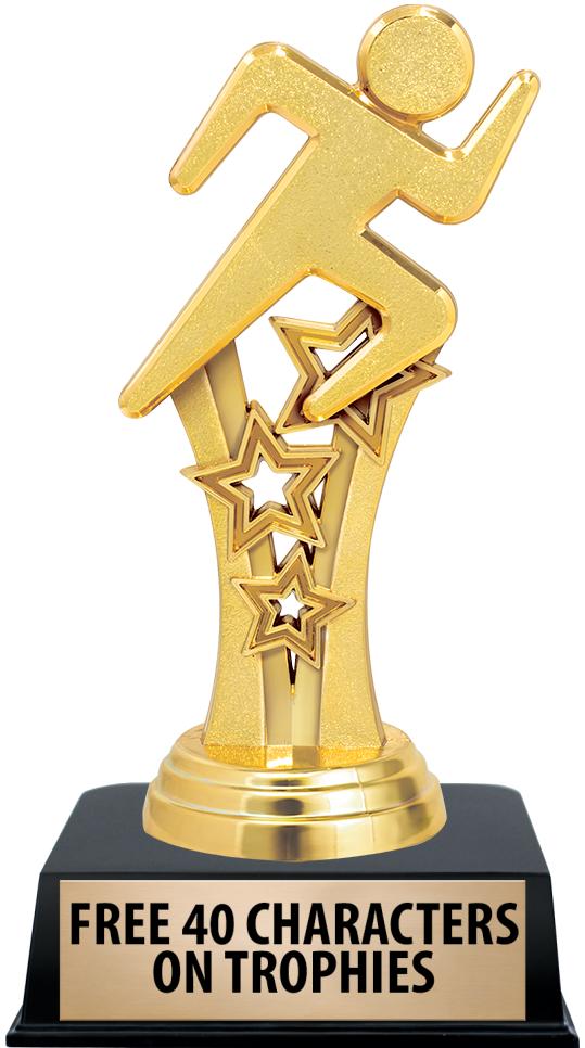 6"TROPHY ON BLACK CONTEMP BASE