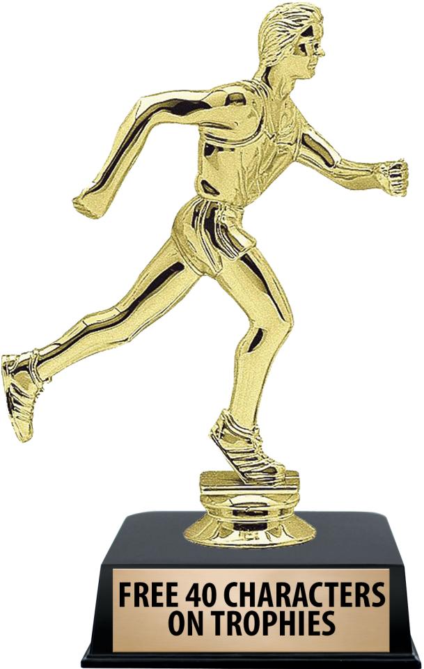 6"TROPHY ON BLACK CONTEMP BASE