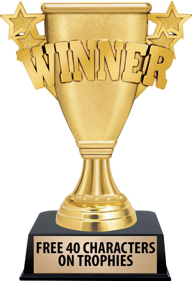 6"TROPHY ON BLACK CONTEMP BASE