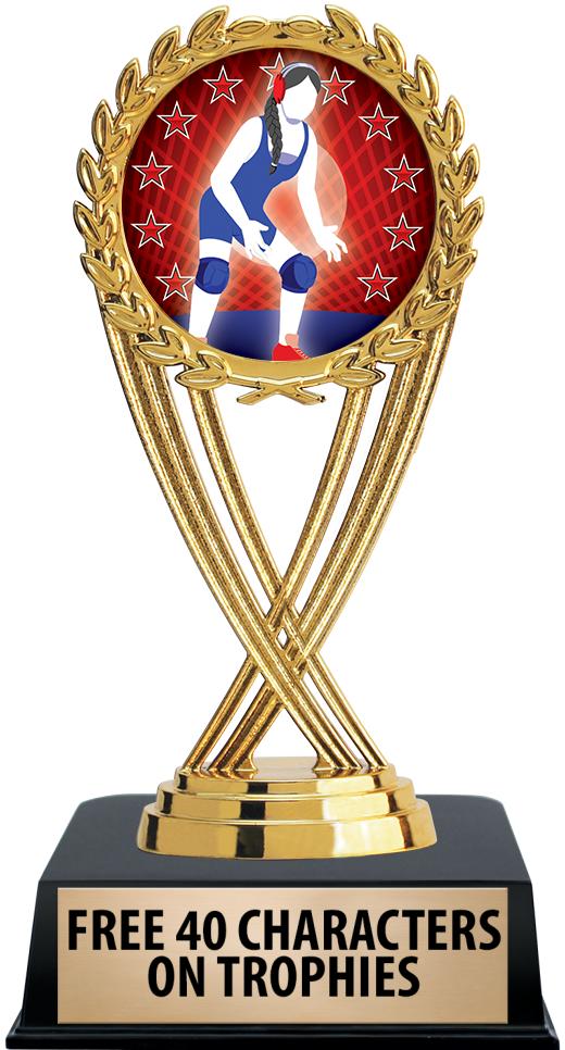 6"TROPHY ON BLACK CONTEMP BASE