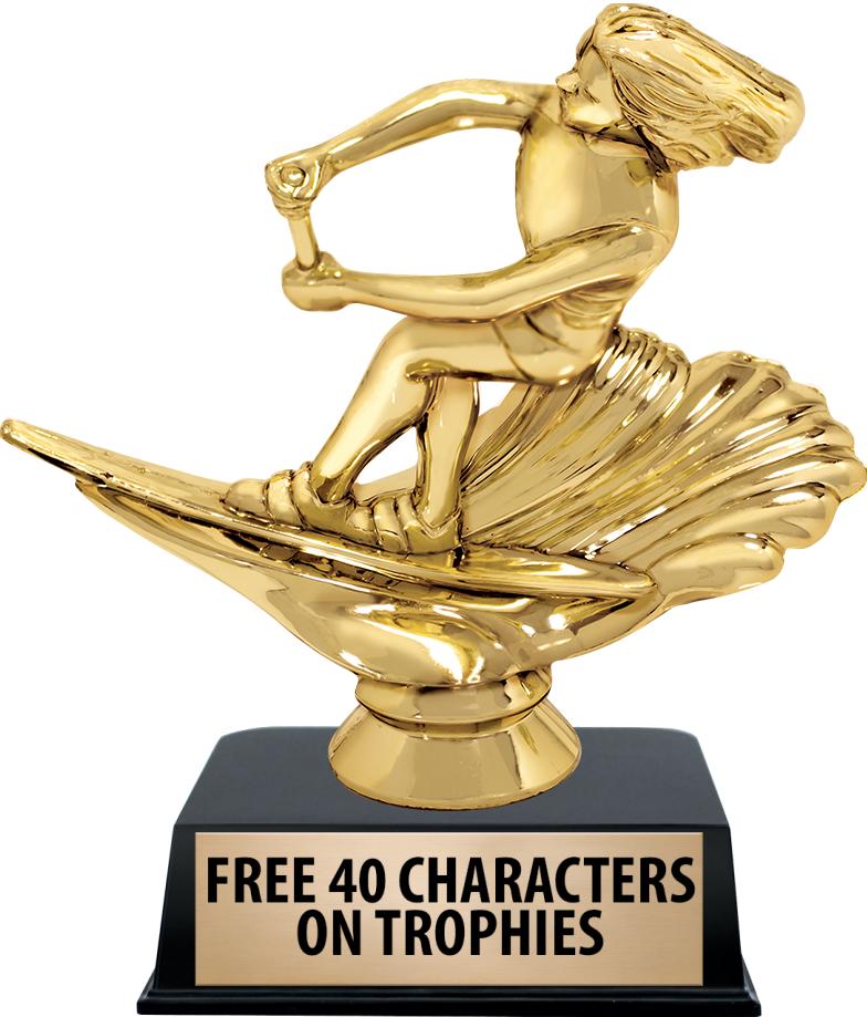 6"TROPHY ON BLACK CONTEMP BASE