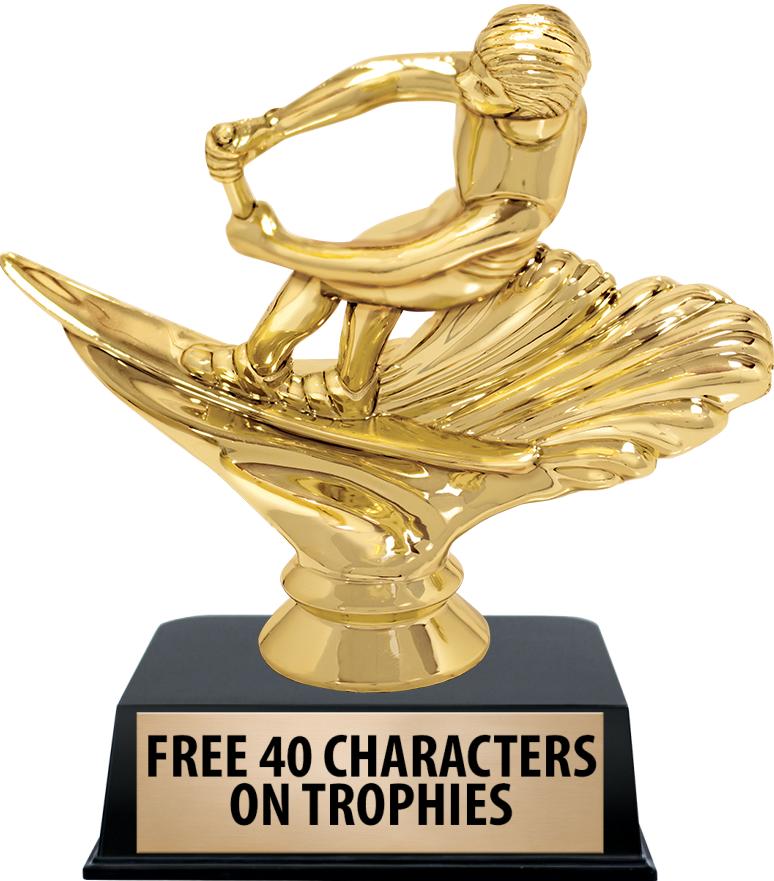 6"TROPHY ON BLACK CONTEMP BASE