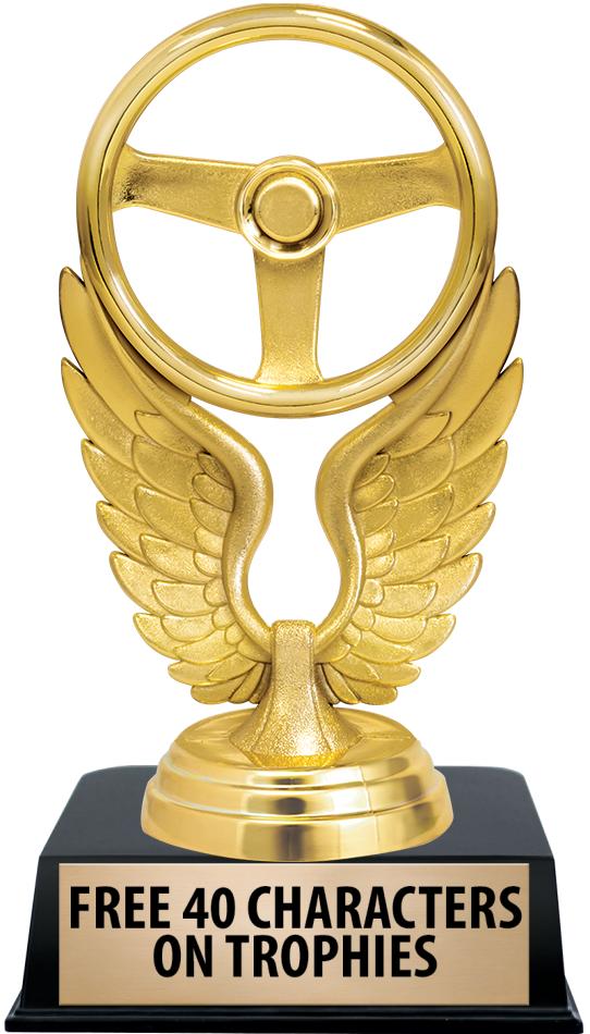 6"TROPHY ON BLACK CONTEMP BASE