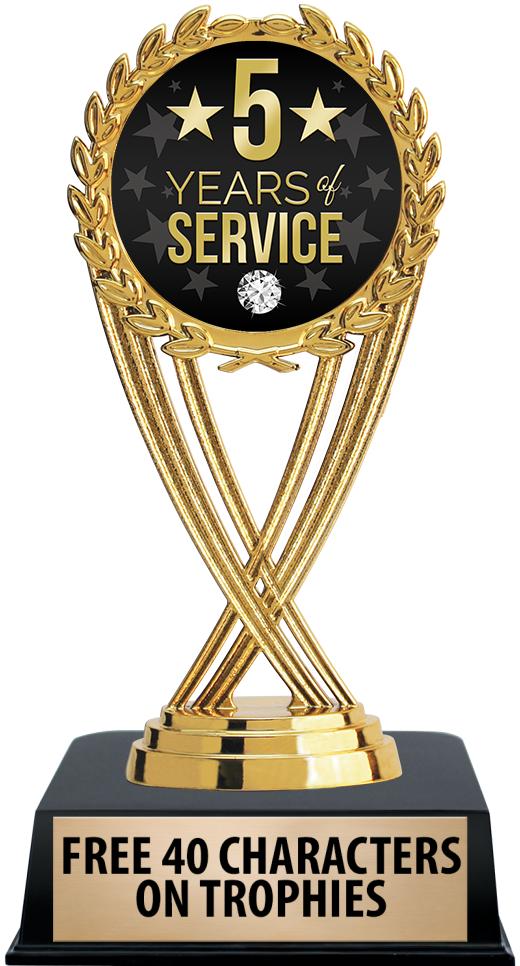 6"TROPHY ON BLACK CONTEMP BASE