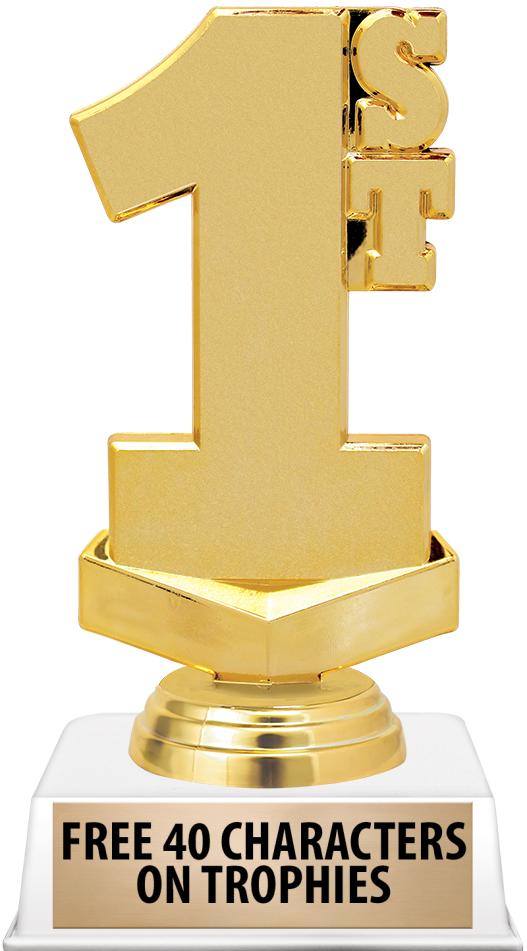 6"TROPHY ON WHITE CONTEMP BASE