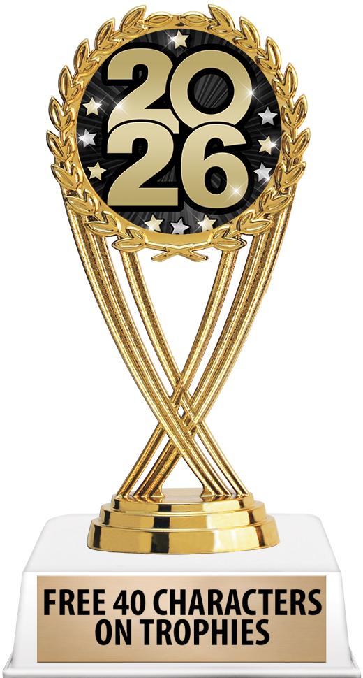 6"TROPHY ON WHITE CONTEMP BASE