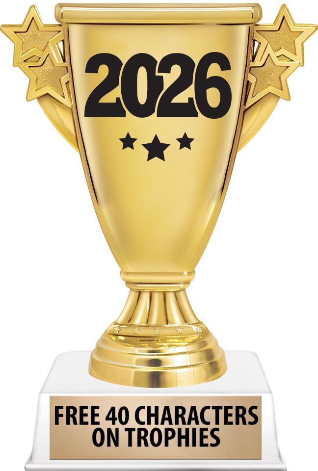 6"TROPHY ON WHITE CONTEMP BASE