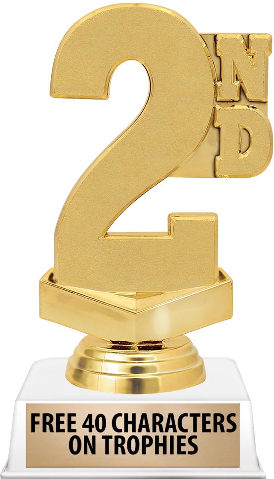 6"TROPHY ON WHITE CONTEMP BASE