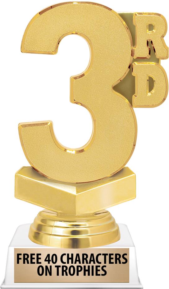 6"TROPHY ON WHITE CONTEMP BASE