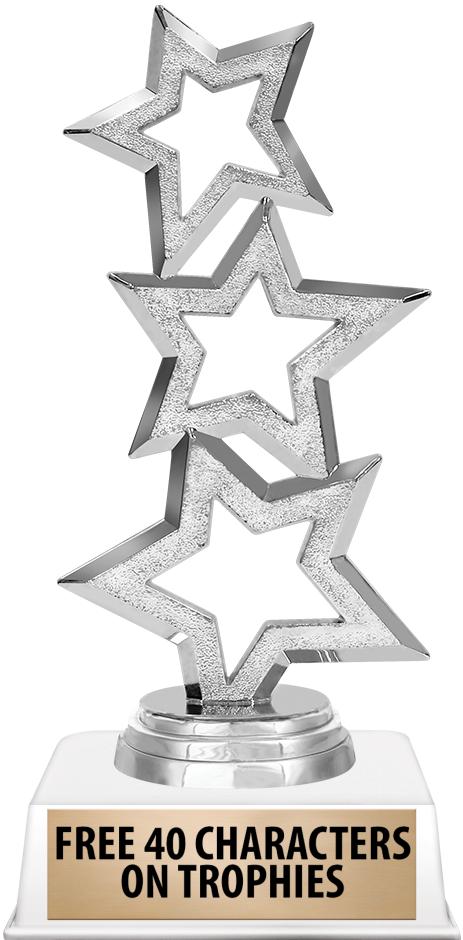 6"TROPHY ON WHITE CONTEMP BASE