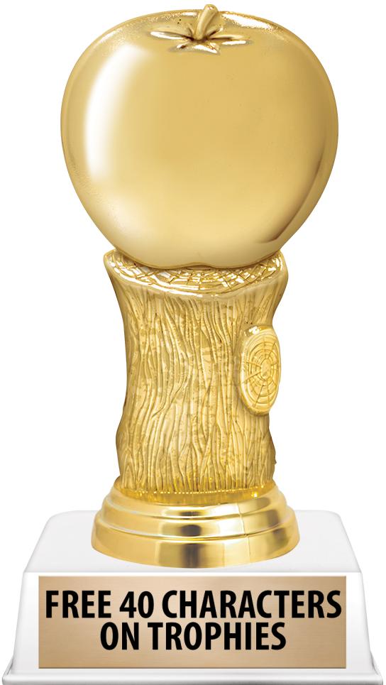 6"TROPHY ON WHITE CONTEMP BASE