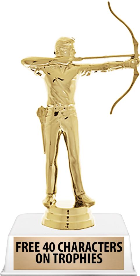 6"TROPHY ON WHITE CONTEMP BASE