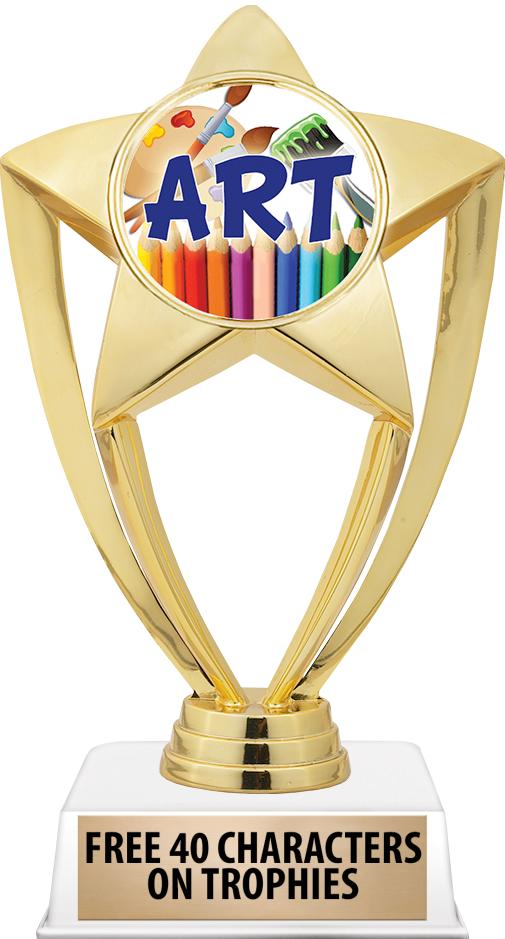 6"TROPHY ON WHITE CONTEMP BASE