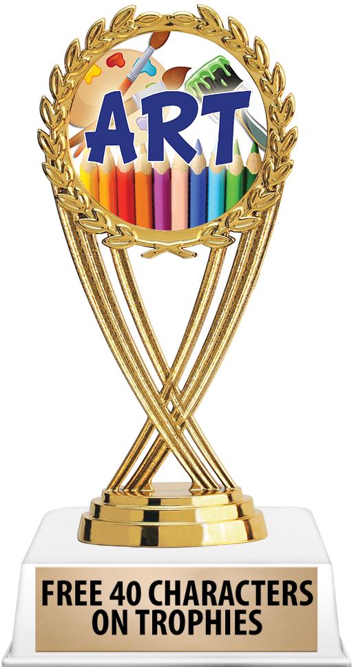 6"TROPHY ON WHITE CONTEMP BASE