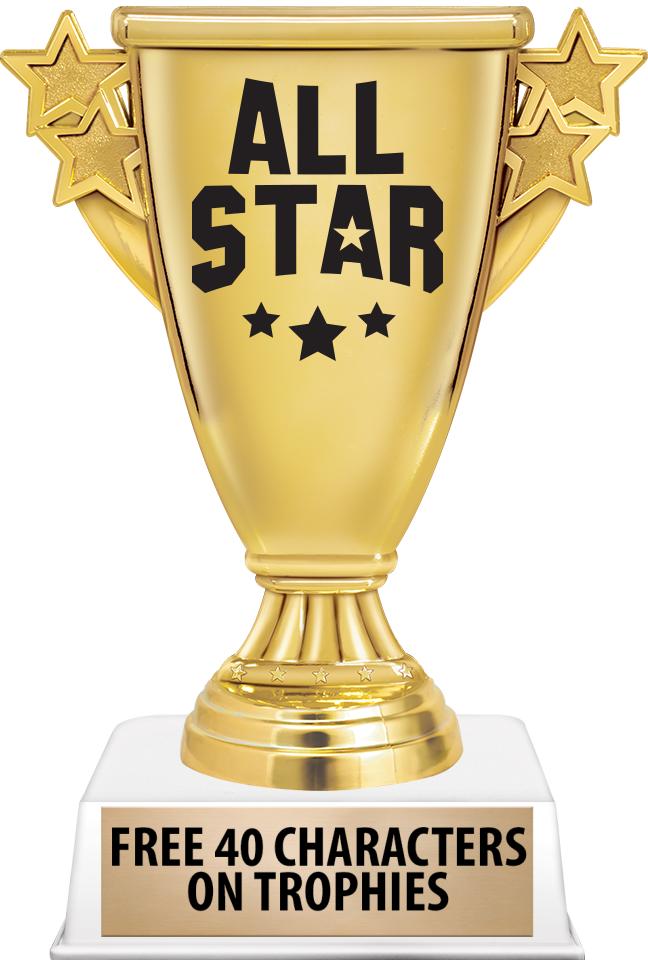 6"TROPHY ON WHITE CONTEMP BASE