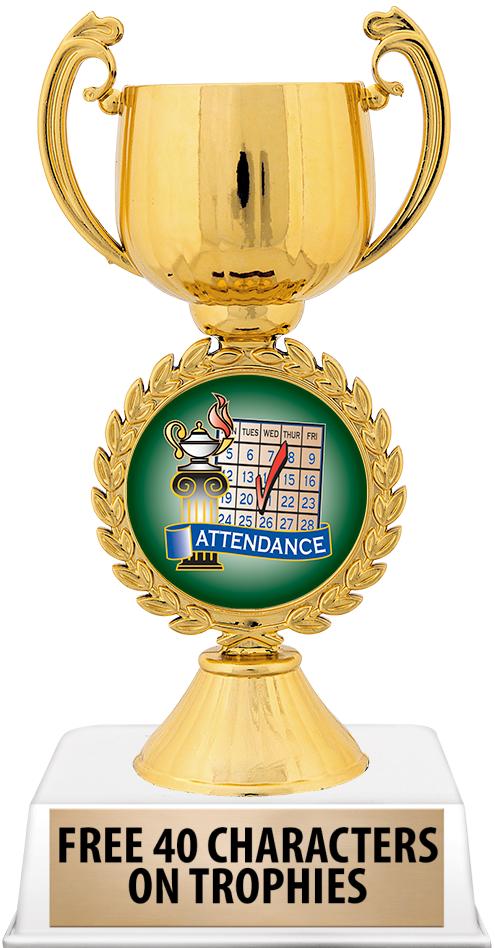 6"TROPHY ON WHITE CONTEMP BASE