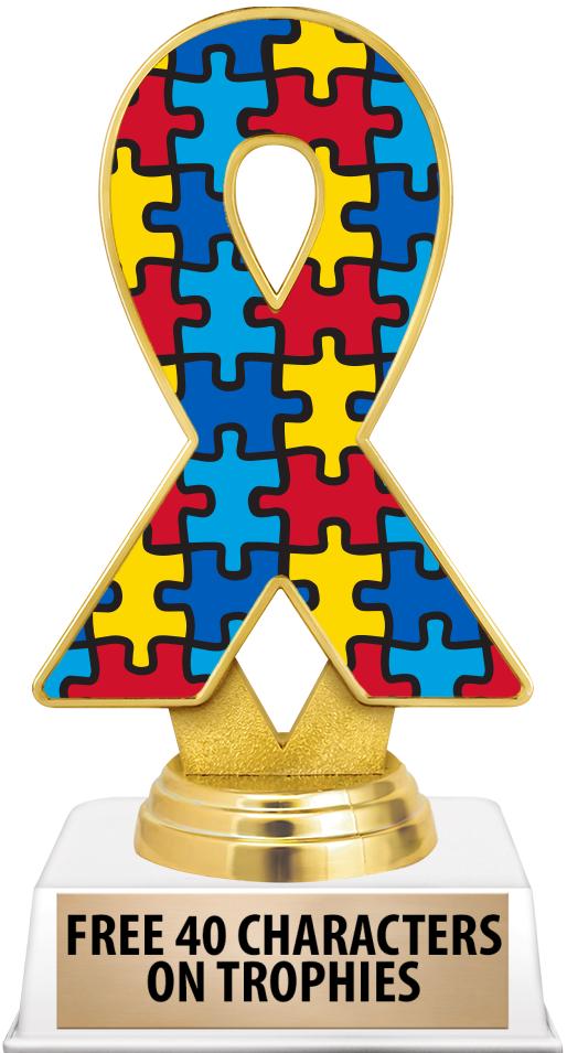 6"TROPHY ON WHITE CONTEMP BASE