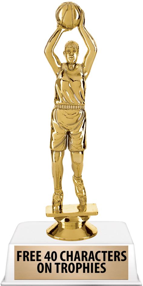 6"TROPHY ON WHITE CONTEMP BASE