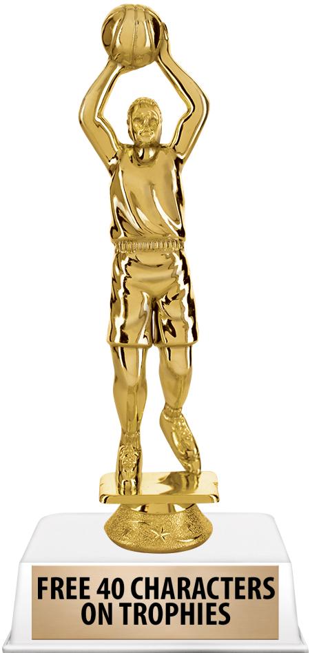 6"TROPHY ON WHITE CONTEMP BASE