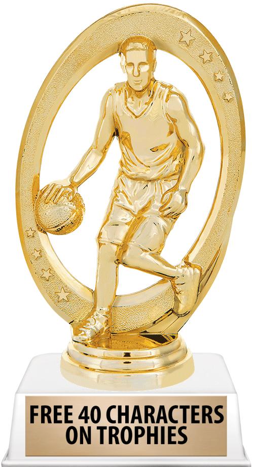 6"TROPHY ON WHITE CONTEMP BASE