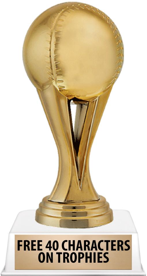 6"TROPHY ON WHITE CONTEMP BASE