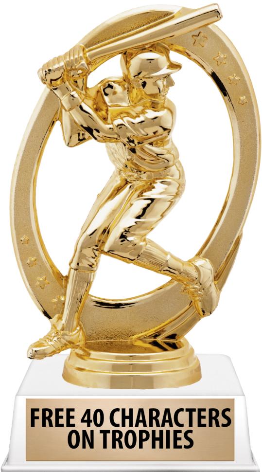 6"TROPHY ON WHITE CONTEMP BASE