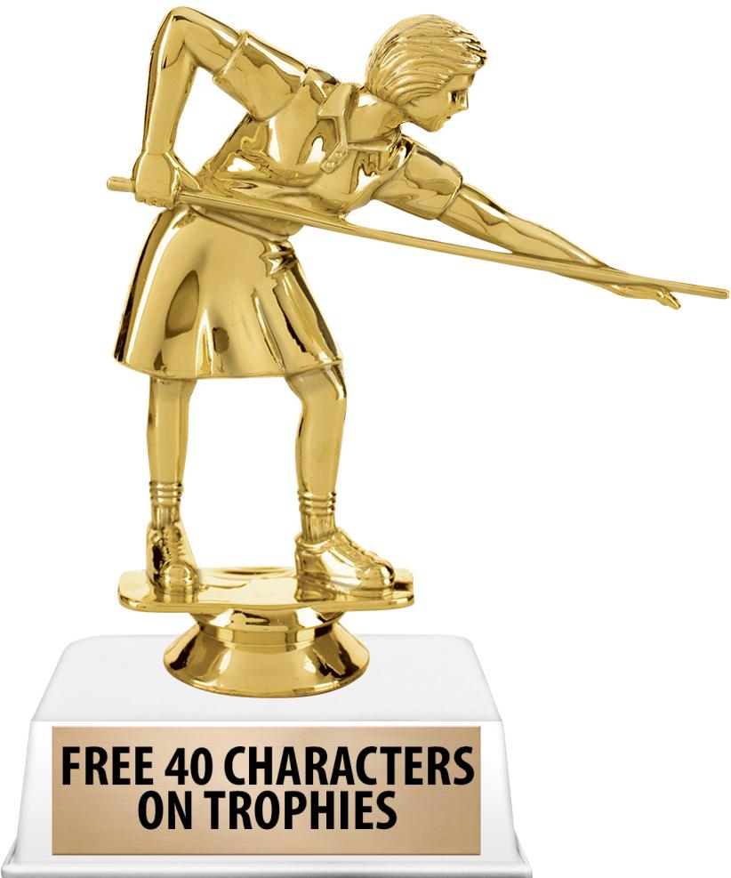 6"TROPHY ON WHITE CONTEMP BASE