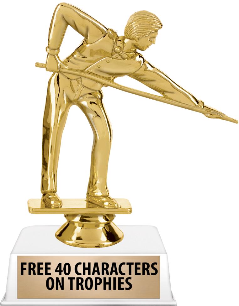 6"TROPHY ON WHITE CONTEMP BASE